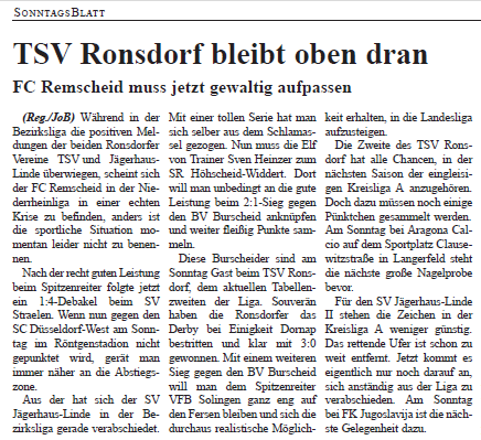Pressebericht aus SonntagsBlatt Ronsdorf 11.04.2010