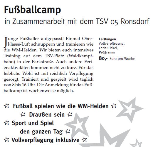 Fußballcamp 2013