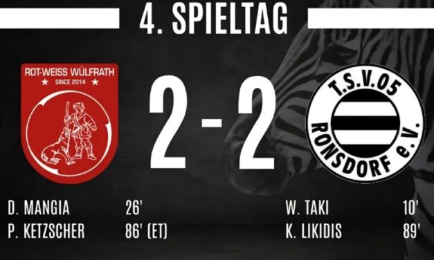 1.Mannschaft vom TSV Ronsdorf bleibt ungeschlagen!