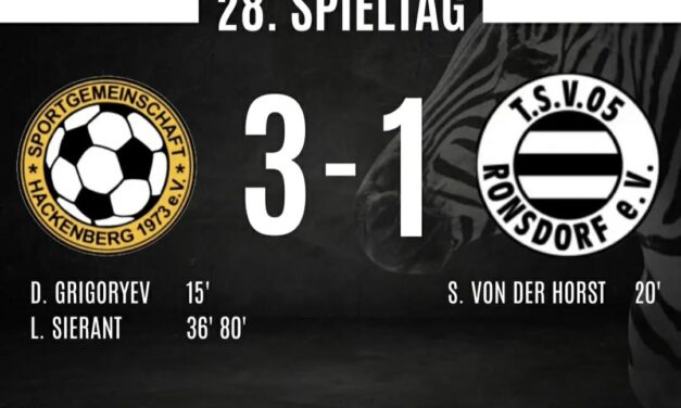 Verdiente Auswärtsniederlage der 1.Mannschaft bei der SG Hackenberg