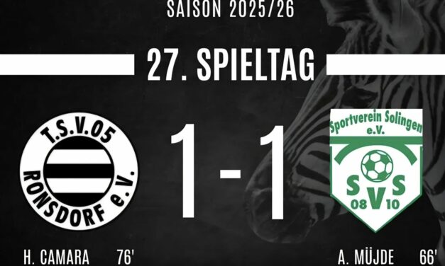 Starker Punktgewinn der 1.Mannschaft gegen den Tabellenzweiten aus Solingen! 💪🔥